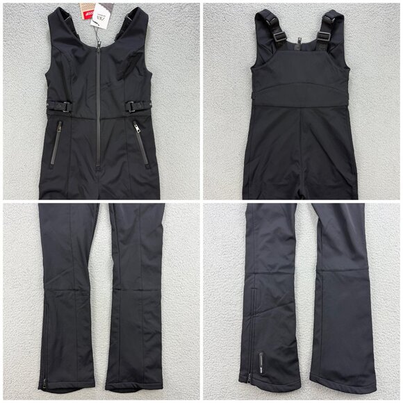 Zara Ski Bib Womens Small S Black Snow Pants Overalls Recco Jumpsuit Snowboard - Picture 9 of 11